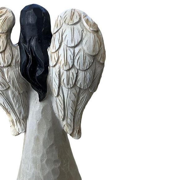 BURTON + Burton Carved Look Resin Angel Holding A Cross - Picture 7 of 9